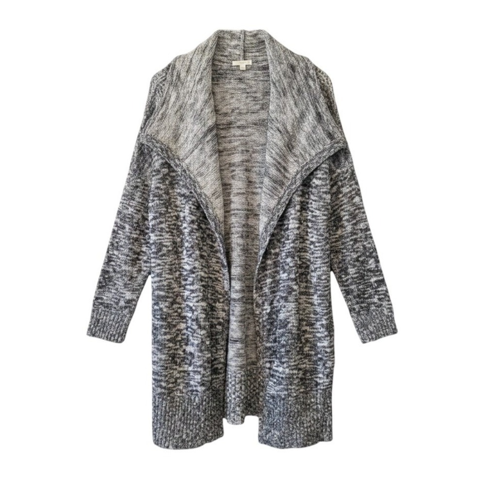 Eileen Fisher Cardigan Alpaca Organic Cotton Marled XL Gray Longline Lagnlook